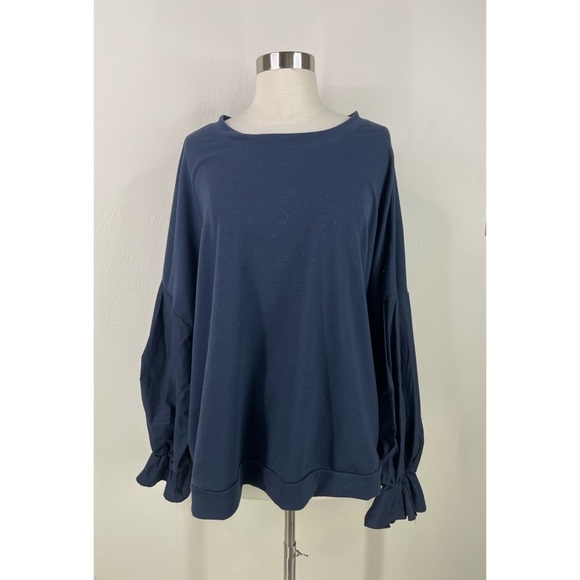 Eloquii Flounce Sleeve Sweatshirt - Picture 2 of 11